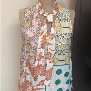 Anthropologie Tie Front Pull Over Top